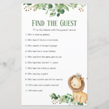 グリーンリープリンスライオンベビーシャワーがゲストを見つける