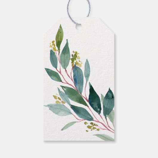 グリーンリーベビーシャワーメッセージカード ギフトタグ (裏面)