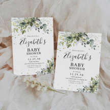 グリーンリーベビーシャワー招待状