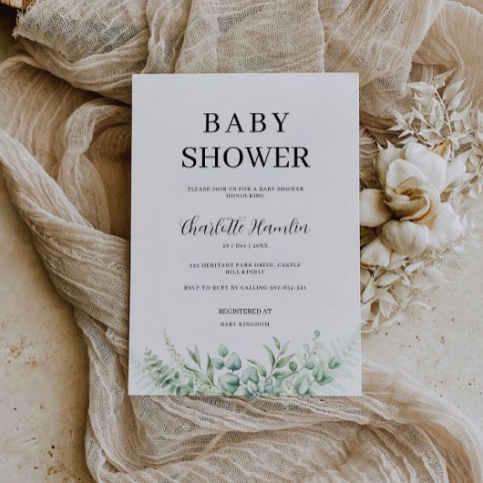 グリーンリーベビーシャワー招待状 招待状