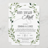 グリーンリーベビーシャワーbyメール長距離ニュートラル 招待状 (正面/裏面)