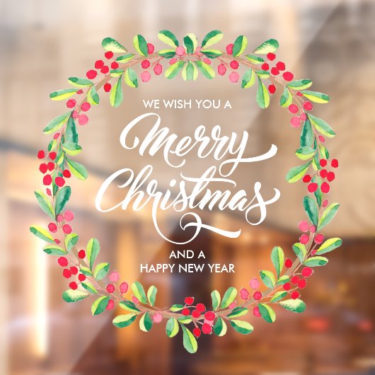 グリーンリーベリーリースメリークリスマス ウィンドウサイン (シート2)