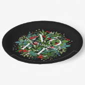 グリーンリーベリーNOELクリスマス ペーパープレート (アングル)