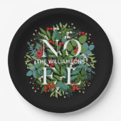 グリーンリーベリーNOELクリスマス ペーパープレート (正面)