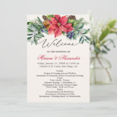 グリーンリーベージュポインセチア結婚式 プログラム (スタンド正面)