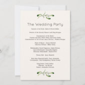 グリーンリーベージュポインセチア結婚式 プログラム (裏面)