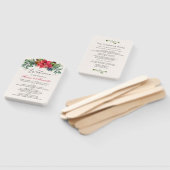 グリーンリーベージュポインセチア結婚式 プログラム ハンドファン (組立なし)