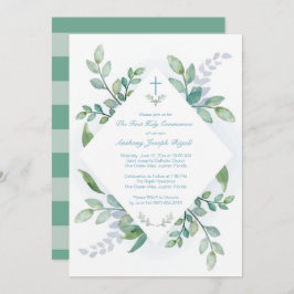 グリーンリーホリーファーストコミュニオン招待状 招待状