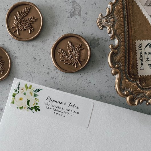 グリーンリーホワイトオータムフローラ差出人住所ラベル ラベル