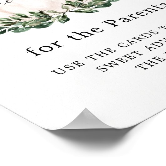 グリーンリーホワイトカボチャアドバイスとウィッシュズサイン ポスター (角)