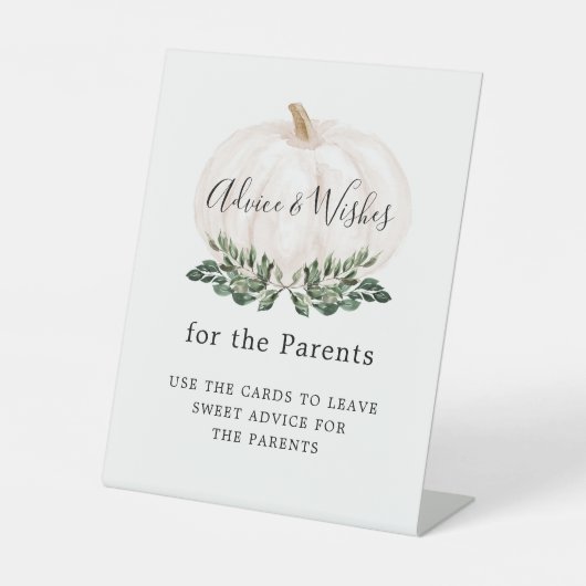 グリーンリーホワイトカボチャアドバイスとウィッシュズサイン 台座サイン (正面)