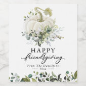 グリーンリーホワイトカボチャ幸せな友情 ワインラベル (シングルラベル)