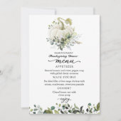 グリーンリーホワイトカボチャ感謝祭ディナーメニュー サンキューカード (正面)