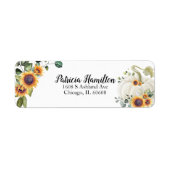 グリーンリーホワイトカボチャ秋ベビーシャワーラベル ラベル (正面)