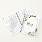 グリーンリーホワイトフラワーズブライダルシャワーレシピ本 ノートブック (内部)