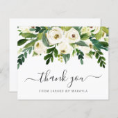 グリーンリーホワイトフローラ予算サンキューカード (正面/裏面)