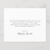 グリーンリーホワイトフローラ予算サンキューカード (裏面)