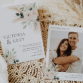 グリーンリーホワイトフローラ結婚式招待状ビクトリア 招待状