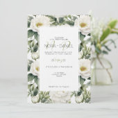 グリーンリーホワイトフローラ結婚式招待状 招待状 (スタンド正面)