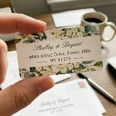 グリーンリーホワイトローズウォーター色フローラアドレス ラベル