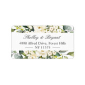 グリーンリーホワイトローズウォーター色フローラアドレス ラベル (正面)