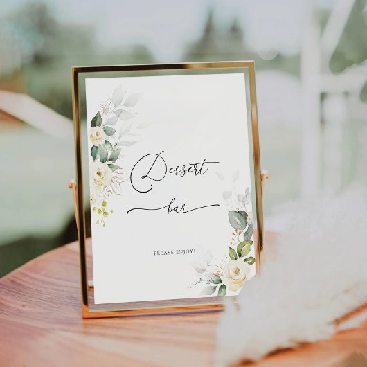 グリーンリーホワイトローズデザートバーサイン 台座サイン