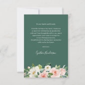 グリーンリーホワイトローズフローラ卒業写真 サンキューカード (裏面)