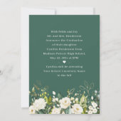 グリーンリーホワイトローズフローラ卒業 案内状 (裏面)