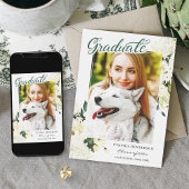 グリーンリーホワイトローズフローラ卒業 案内状