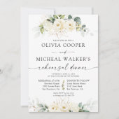 グリーンリーホワイトローズリハーサルディナー招待状 招待状 (正面)