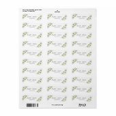 グリーンリーホワイトローズ結婚ズ差出人住所ラベル ラベル (フルシート)