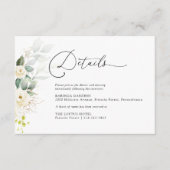 グリーンリーホワイトローズ結婚ズ詳細 エンクロージャーカード (正面)
