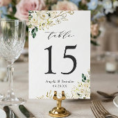 グリーンリーホワイトローズ結婚フローラのテーブル番号 テーブルナンバー