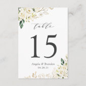 グリーンリーホワイトローズ結婚フローラのテーブル番号 出欠カード (裏面)