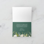 グリーンリーホワイトローズ金ゴールドフローラシエレガントック サンキューカード (内部)