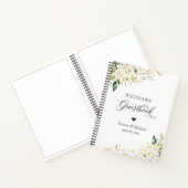 グリーンリーホワイトローズ金ゴールドフローラ結婚ズゲストブック ノートブック (内部)