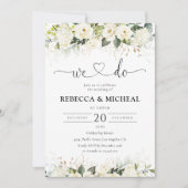 グリーンリーホワイトローゼス結婚式招待状 招待状 (正面)