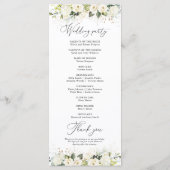 グリーンリーホワイトローゼス結婚式 プログラム (裏面)