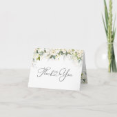 グリーンリーホワイトローゼベビーシャワーサンキューカード サンキューカード (正面)