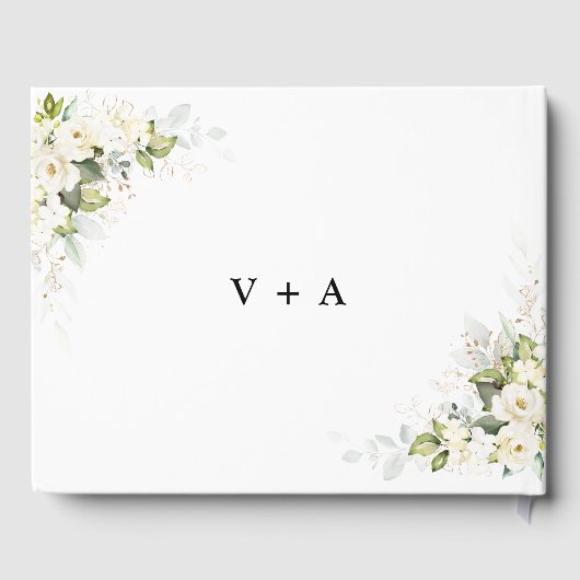 グリーンリーホワイトロ結婚ーズゲストブック ゲストブック (裏面)