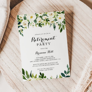 グリーンリーホワイト秋フローラ退職パーティー 招待状