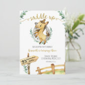 グリーンリーホースサドルアップ誕生日招待状 招待状 (スタンド正面)