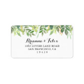 グリーンリーボタニカルウェディングRSVP住所 シール (正面)