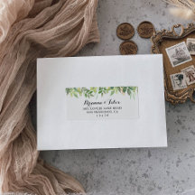 グリーンリーボタニカルウェディングRSVP住所 シール