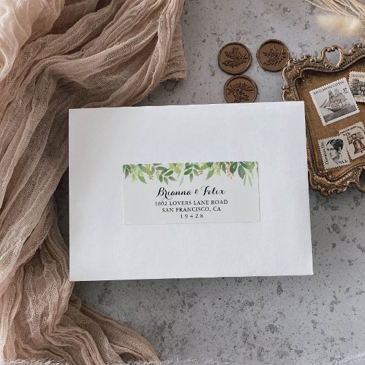グリーンリーボタニカルウェディングRSVP住所 シール