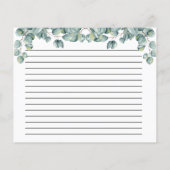 グリーンリーボタニカルブライダルシャワーレシピカード (裏面)