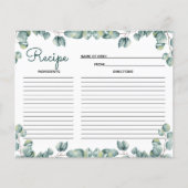 グリーンリーボタニカルブライダルシャワーレシピカード (正面)