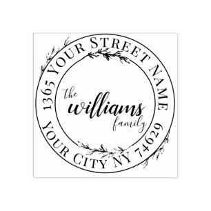 グリーンリーボタニカルリーススクリプト差出人住所 ラバースタンプ