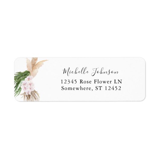 グリーンリーボホトロピカルフローラ2差出人住所 ラベル (正面)