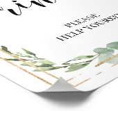 グリーンリーボホ多肉性金ゴールドグリッターユーカリ ポスター (角)